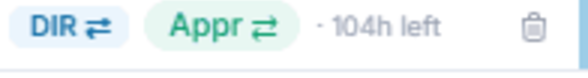 Status toggles and trash icon on a project row